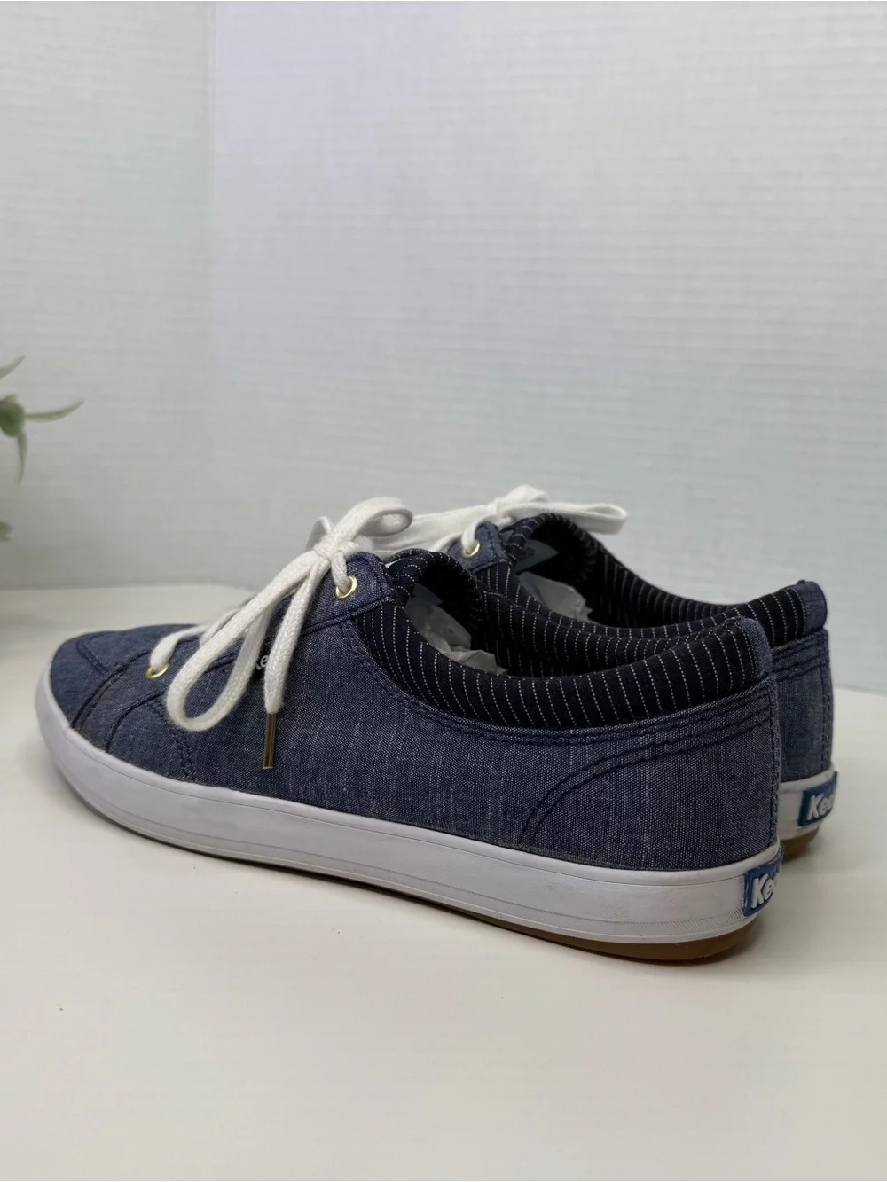 Keds Center III Textile Lace Up Women's Denim Chambray Shoes Sneakers Size 7.5
